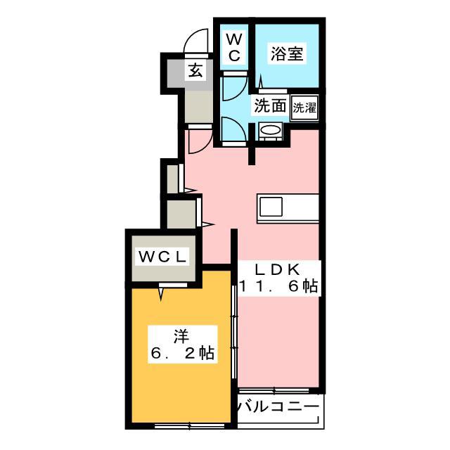 ＪＲ東海道本線 豊田町駅 徒歩29分 2階建 築7年(1LDK/1階)の間取り写真