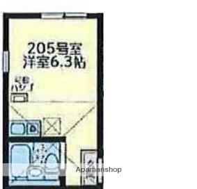 さくら小島新田(ワンルーム/2階)の間取り写真