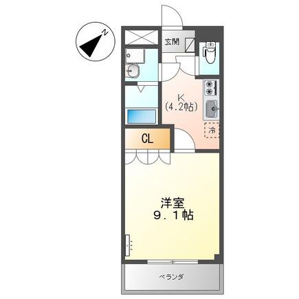 アマーレゆかり(1K/2階)の間取り写真