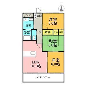 グランドヒルズ神の倉(3LDK/3階)の間取り写真