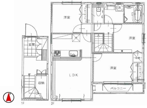 パインフィールド(3LDK/2階)の間取り写真