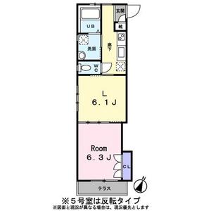 PARK COURT離宮前(1DK/1階)の間取り写真