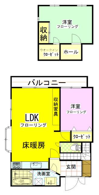 WISMAテラス(2LDK/2階)の間取り写真