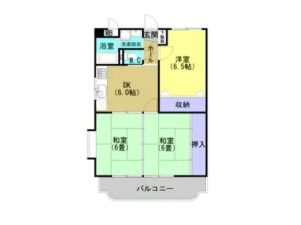 セントラルパーク西伊敷ハイム(3DK/1階)の間取り写真