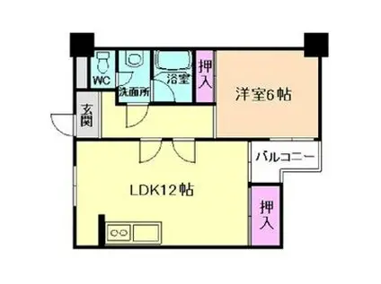 グランアルトピノ尼崎(1LDK/2階)の間取り写真