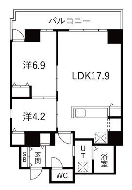 シティコート目黒II(2LDK/6階)の間取り写真