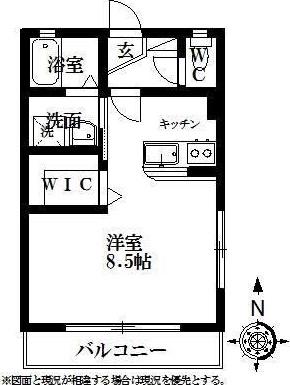 グランコーポ(ワンルーム/1階)の間取り写真