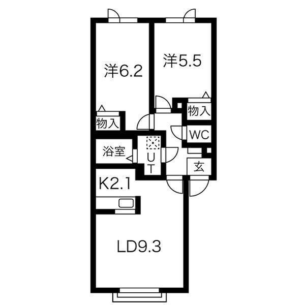 LN47(2LDK/2階)の間取り写真