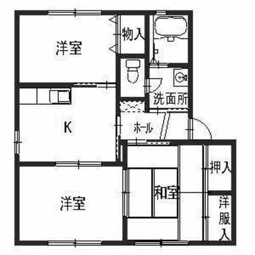 ヴェルジュール別所 D棟(2LDK/1階)の間取り写真