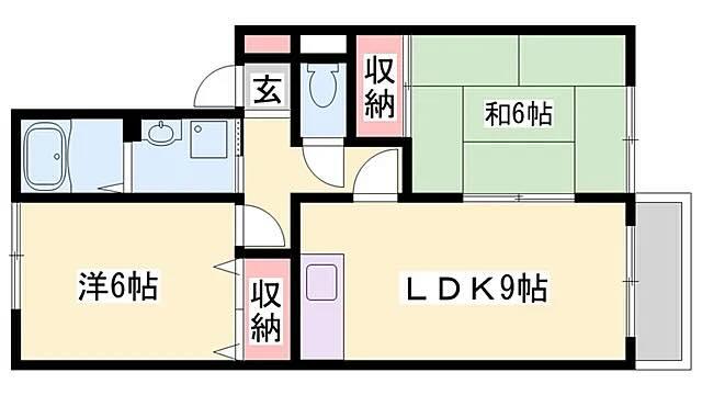 メゾンラフィーネ(2LDK/1階)の間取り写真
