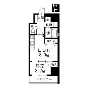 サンシャイン大須(1LDK/8階)の間取り写真