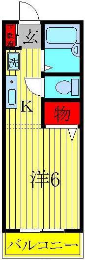AD南柏(1K/2階)の間取り写真
