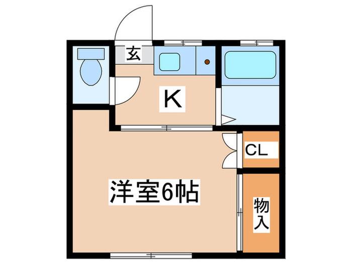 古瀬荘(1K/2階)の間取り写真