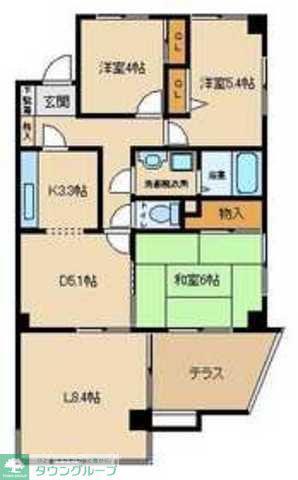 リッシェル浦和(3LDK/1階)の間取り写真
