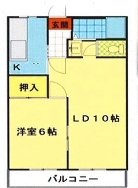 和光マンション(1LDK/3階)の間取り写真