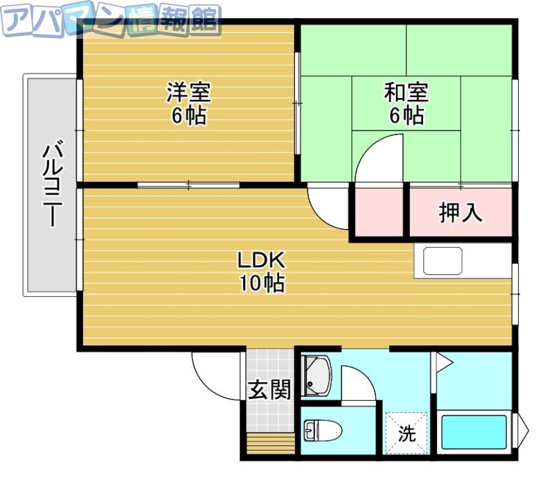 ＪＲ信越本線 亀田駅 徒歩19分 2階建 築38年(2LDK/1階)の間取り写真