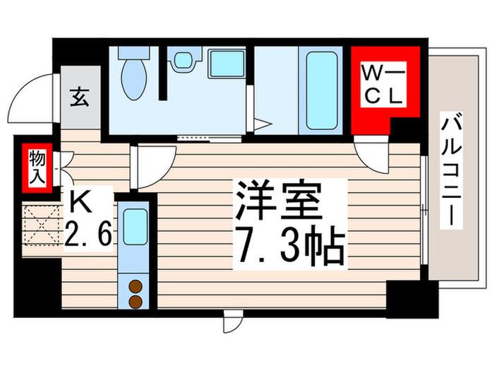 ヴィータ葛西(1K/4階)の間取り写真