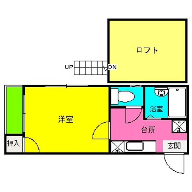 リバーサイドヴィラ高宮(1K/1階)の間取り写真