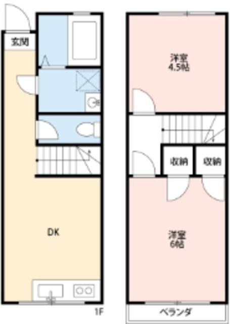 グリーンハイツ朝霞(2DK/2階)の間取り写真