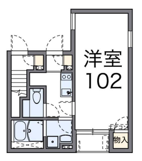 レオネクストアコラート(1K/1階)の間取り写真
