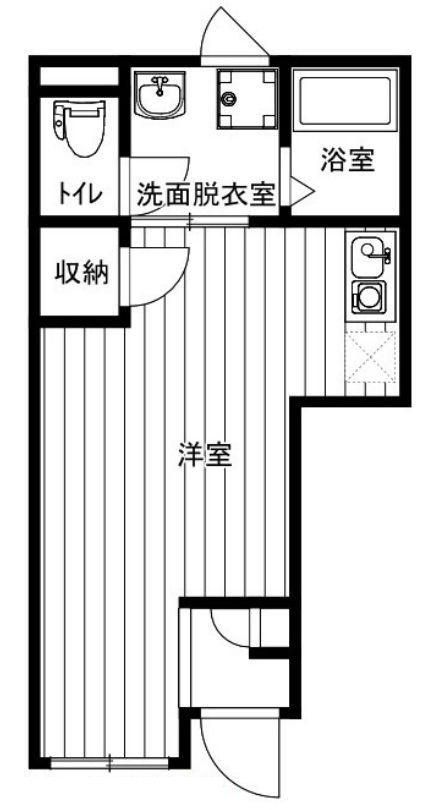 イクシオ下丸子(ワンルーム/1階)の間取り写真