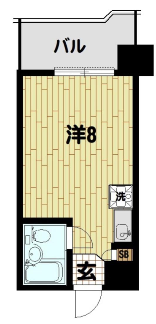 ライオンズマンション戸部(ワンルーム/5階)の間取り写真