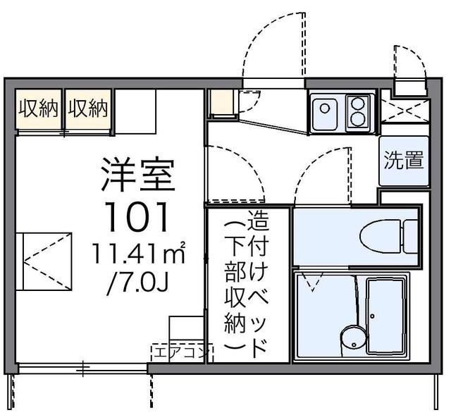 レオパレスクレール(1K/1階)の間取り写真