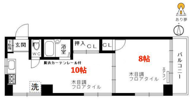 小倉ビル(1LDK/5階)の間取り写真