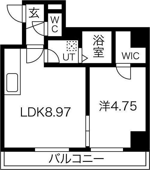 パーラム豊津(1LDK/5階)の間取り写真