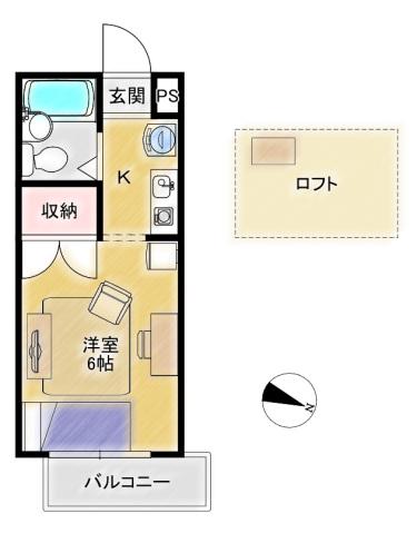コーポ和(1K/2階)の間取り写真