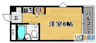 サンノゼハイツ(ワンルーム/2階)の間取り写真