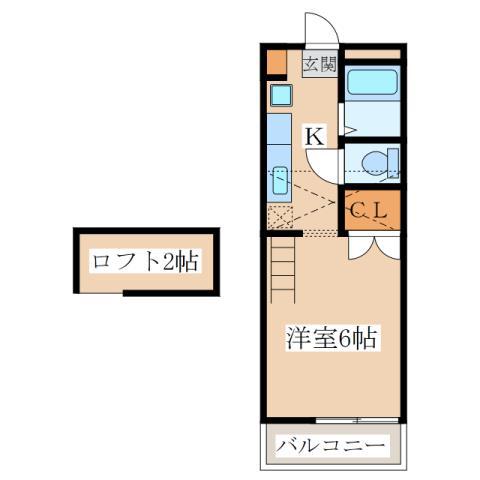 グリーンハイツKANOYAI(ワンルーム/1階)の間取り写真