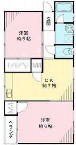 八尾マンション(2DK/4階)の間取り写真