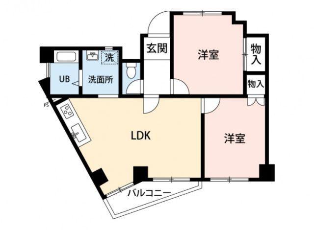 ガーデン原(2LDK/3階)の間取り写真