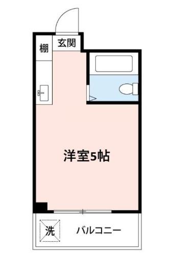 シャトー弥生(ワンルーム/3階)の間取り写真