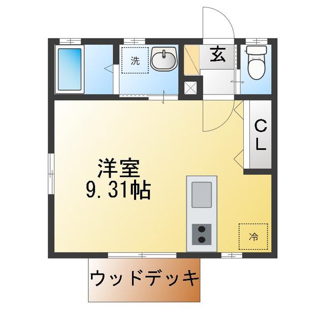 戸塚町計画(ワンルーム/1階)の間取り写真