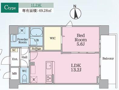 グランハーベスト(1LDK/5階)の間取り写真