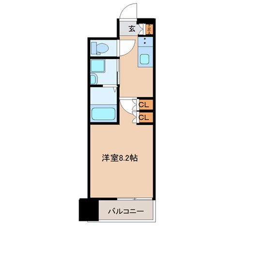 パークス(1K/5階)の間取り写真