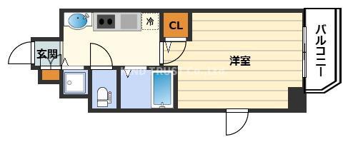 エスライズ・梅田東(1K/6階)の間取り写真