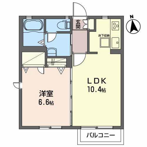シャーメゾン長町南(1LDK/1階)の間取り写真