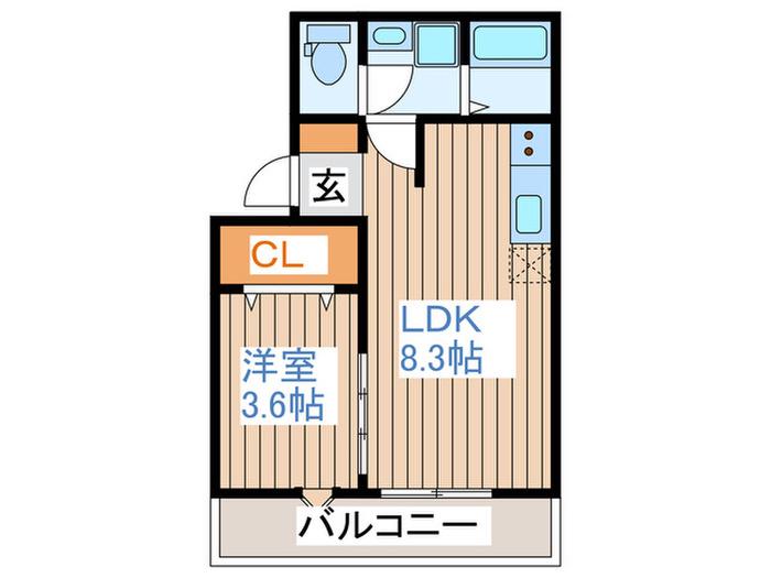 INFINITI(1LDK/3階)の間取り写真