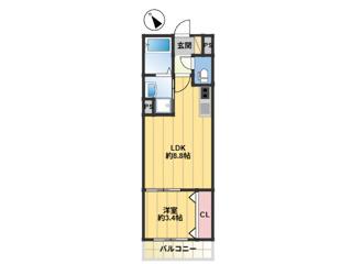 グリッター香椎(1LDK/1階)の間取り写真