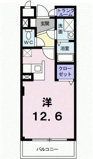 プライド(ワンルーム/4階)の間取り写真