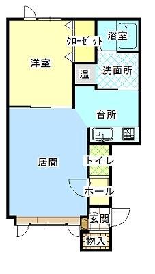 ラフプレイスII(1LDK/1階)の間取り写真