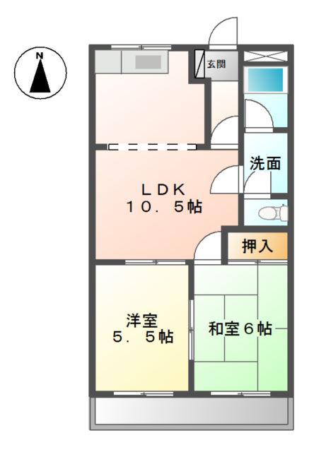 ドリームアイランド(2LDK/2階)の間取り写真