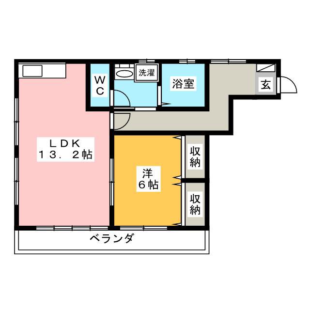 リリーフ・T(1LDK/2階)の間取り写真