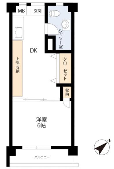 行徳マンション(1DK/4階)の間取り写真