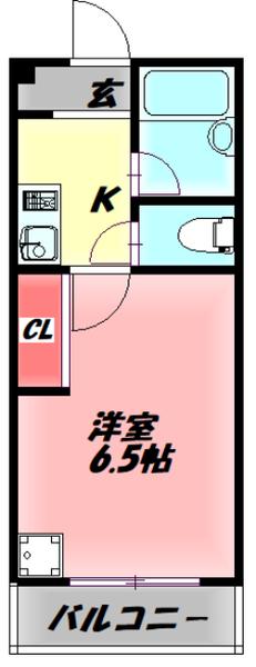 メゾンアバンテ(1K/1階)の間取り写真
