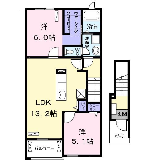コンチェルト(1LDK/1階)の間取り写真