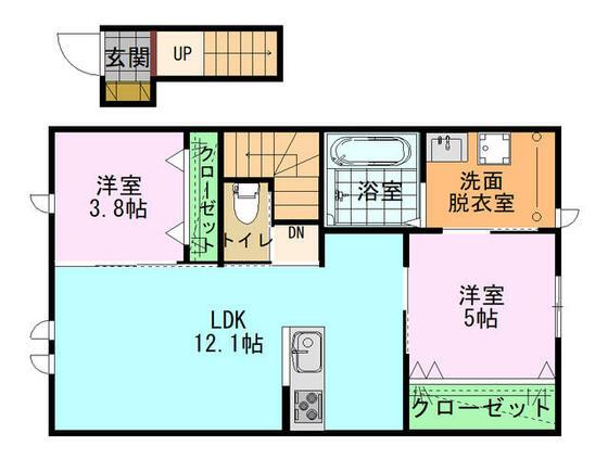 リヴァージュ高浜(2LDK/2階)の間取り写真